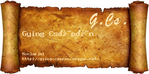 Gying Csépán névjegykártya